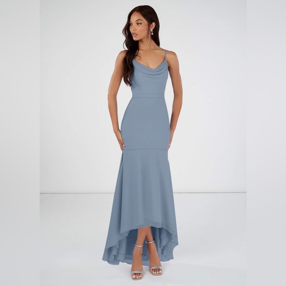 Azazie Dresses & Skirts - Azazie Summer Cowlneck Chiffon Dress NWT